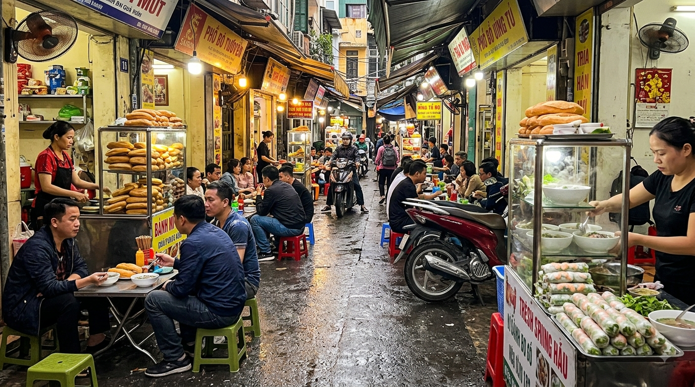 Hanoi street food and local coffee